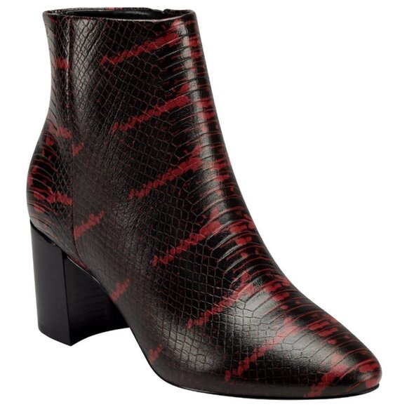 Marc Fisher Jaydyn Red Multi Snakeskin Bootie - Picture 1 of 10